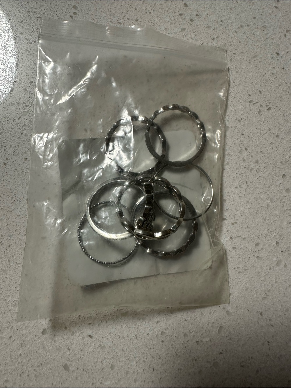 7 pack of Torrid Size 10 rings Silver Tone